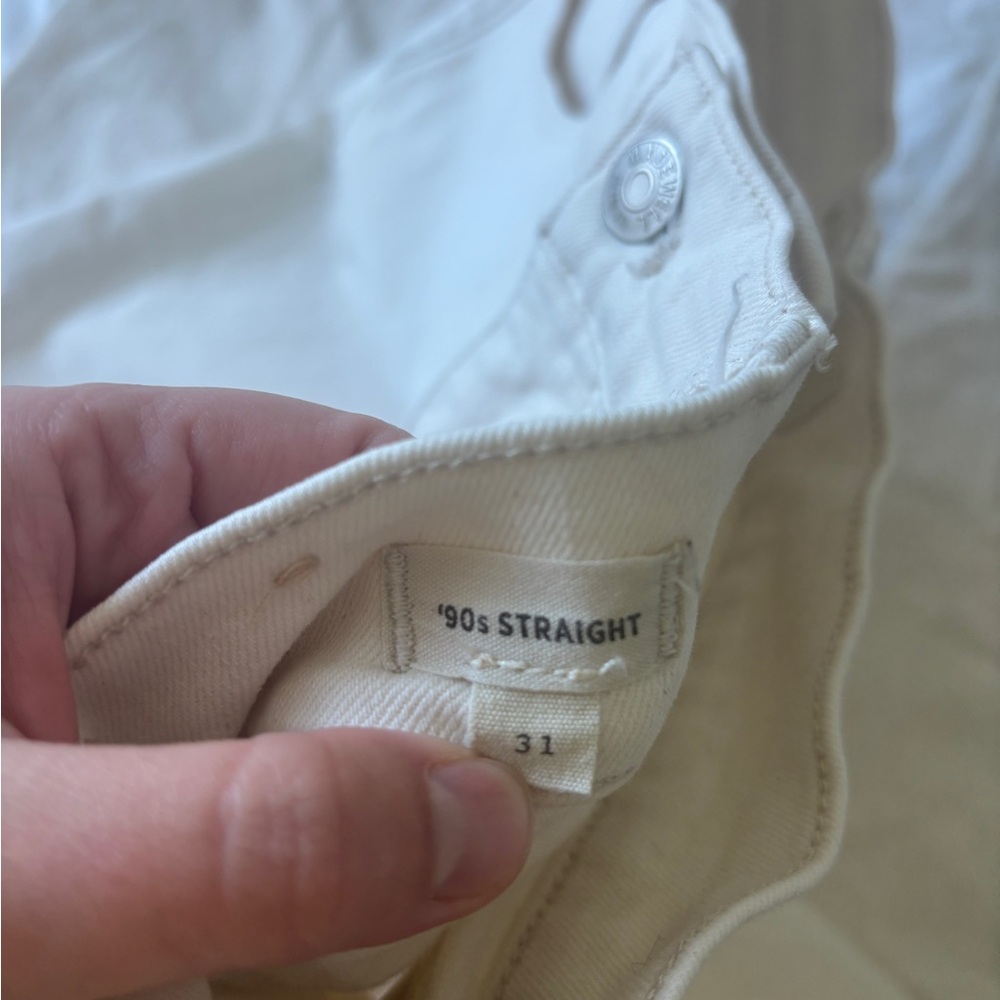 Madewell 90s Straight White Denim Jeans - Picture 2 of 8